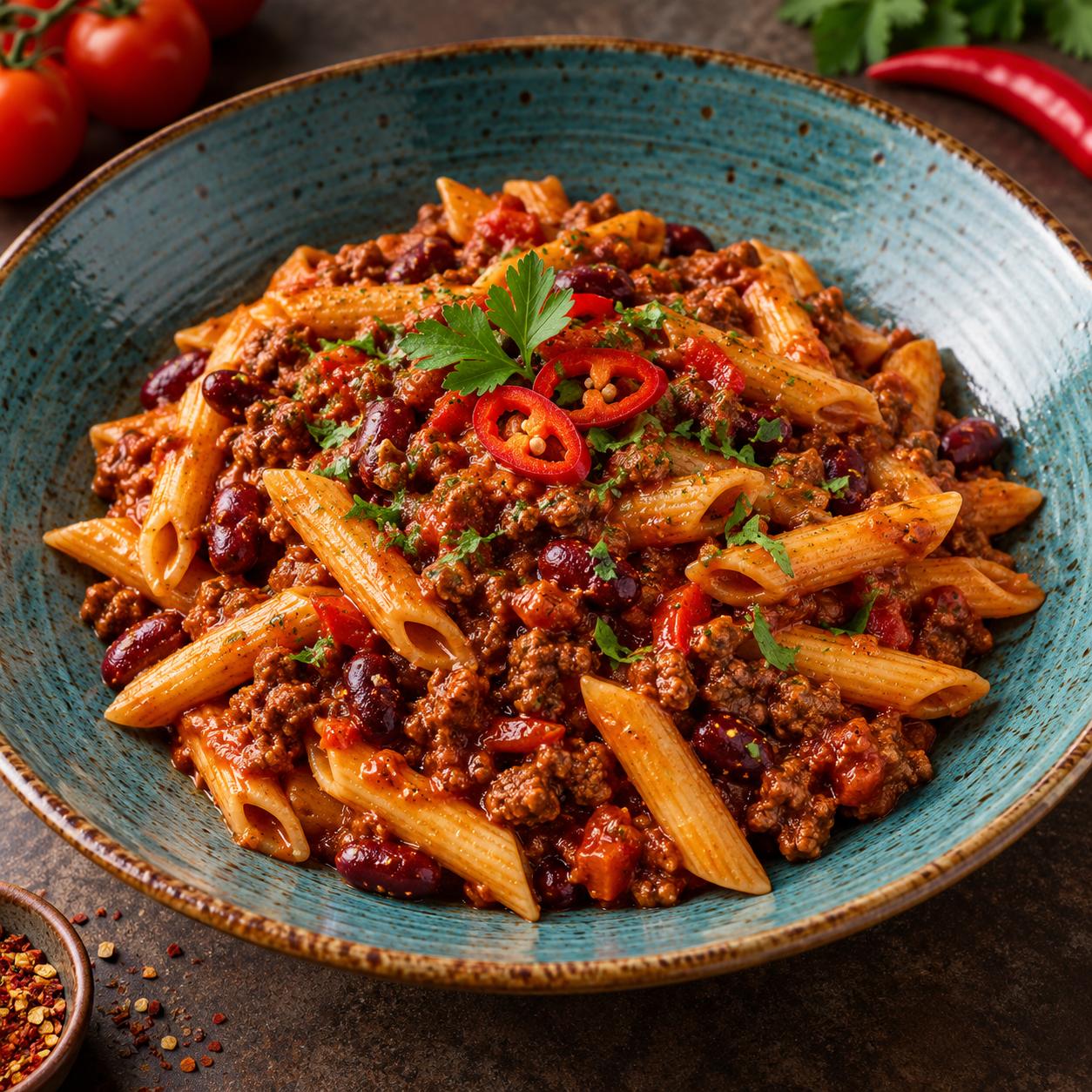 Chili con carne tésztával