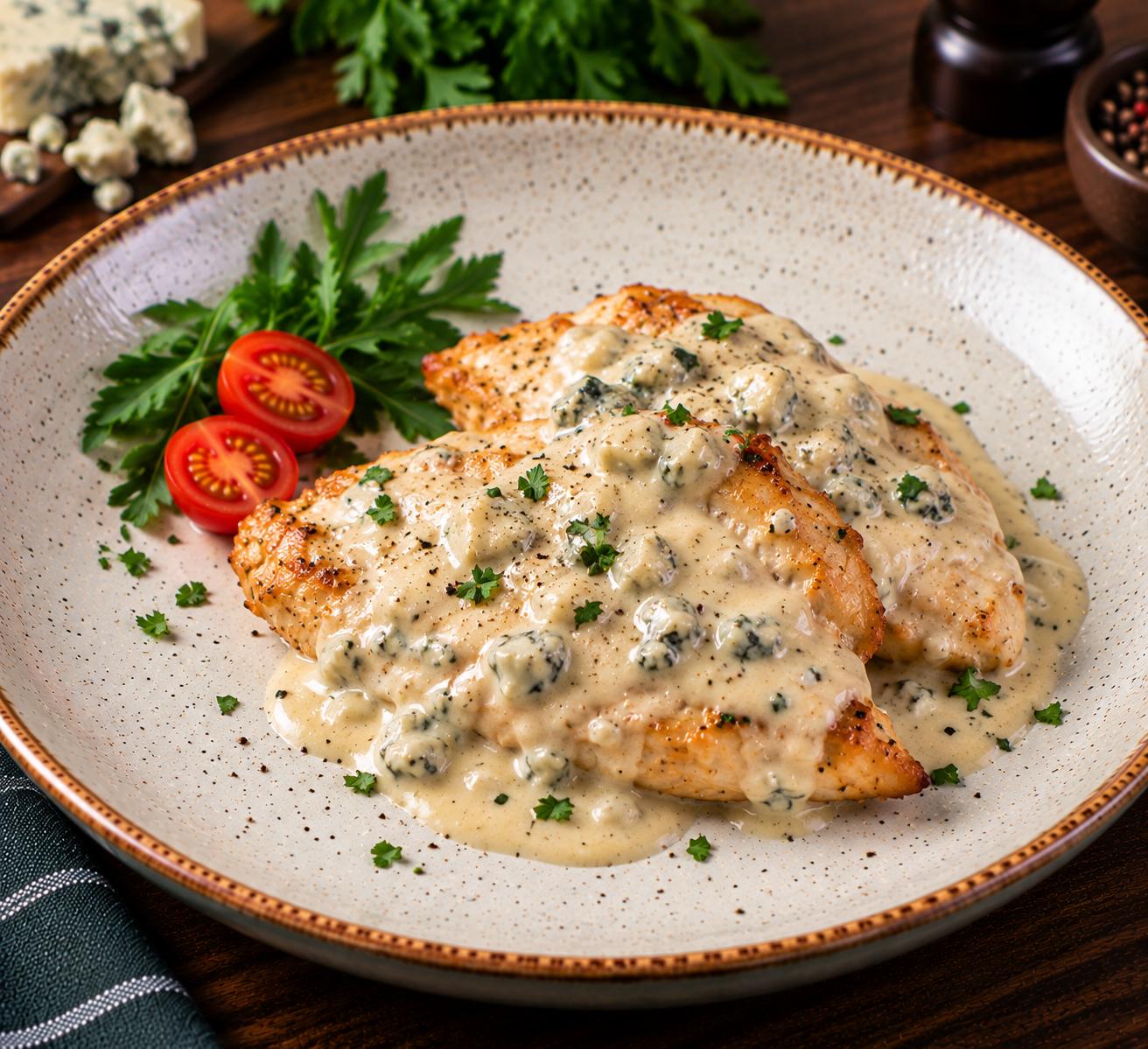 Csirkemell gorgonzola mártással